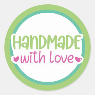 Handmade with love classic round sticker