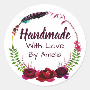 Handmade With Love Classic Round Sticker