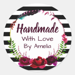 Handmade With Love Classic Round Sticker