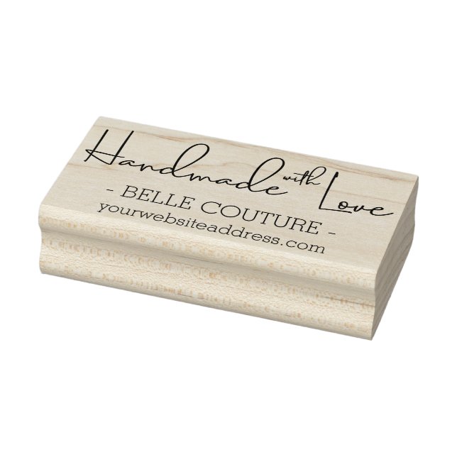 Handmade with Love Company Name & Website Rubber Stamp (Stamp)