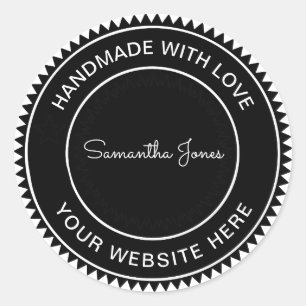Handmade with Love Craft DIY Cool Hipster Business Classic Round Sticker