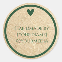 Handmade with Love craft Style Baking Label