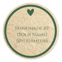 Handmade with Love craft Style Baking Label