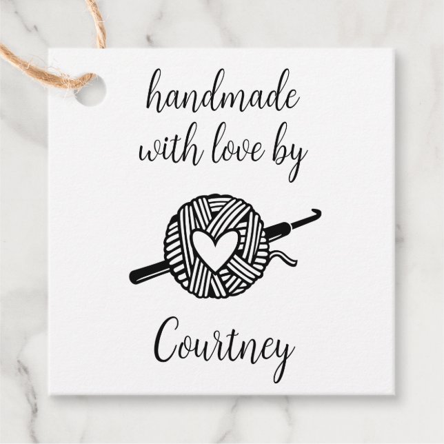 Handmade With Love Crochet Favour Tags (Front)