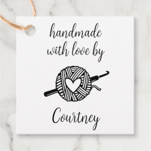 Handmade With Love Crochet Favour Tags
