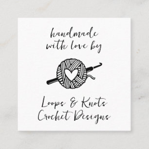 Handmade With Love Crochet Square Business Card