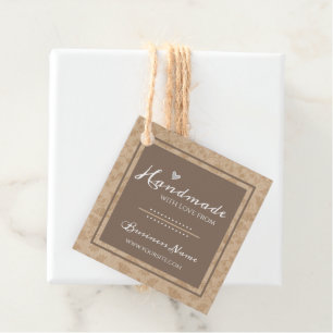 Handmade with Love Custom Business Label tan