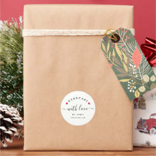 HANDMADE WITH LOVE Custom Modern Script Gift Tag