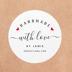 HANDMADE WITH LOVE Custom Modern Script Gift Tag