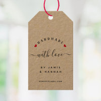 HANDMADE WITH LOVE Custom Modern Script Kraft