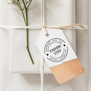 Handmade With Love & Custom Name Cute Thank You Self-inking Stamp