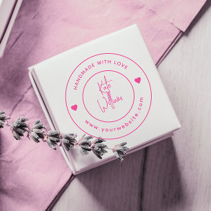 Handmade With Love   Custom Name website Self-inking Stamp