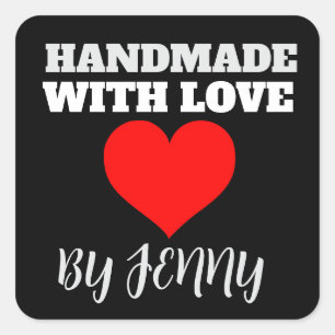 HANDMADE WITH LOVE CUSTOM STICKERS