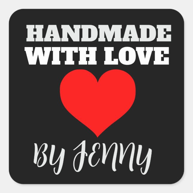 HANDMADE WITH LOVE CUSTOM STICKERS (Front)