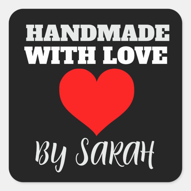 HANDMADE WITH LOVE CUSTOM STICKERS (Front)
