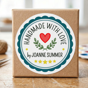 Handmade With Love - Customisable Brand Packaging Classic Round Sticker
