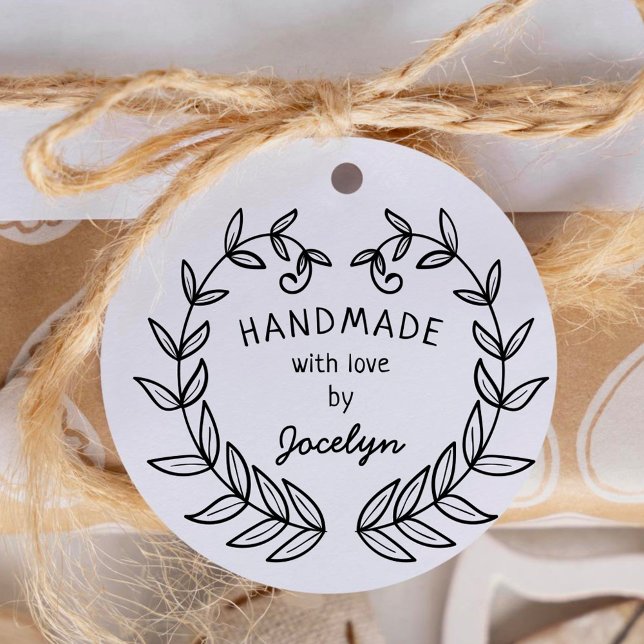 Handmade with Love Cute Heart Frame Rubber Stamp (Creator Uploaded)