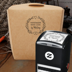 Handmade with Love Doodle Botanical Wreath Self-inking Stamp