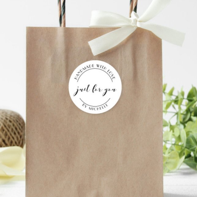 Handmade With Love Elegant Personalised Sticker (Creator Uploaded)