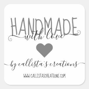 Handmade With Love Etsy Home Crafter Art Fair Square Sticker