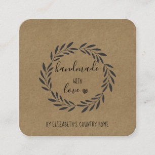 Handmade with Love Etsy Home Crafter Craft Show Square Business Card
