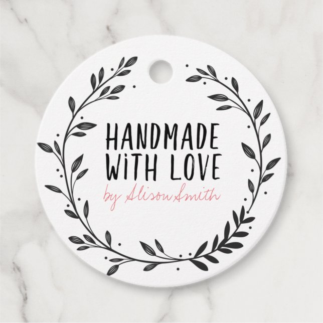 Handmade with Love Favour Tags (Front)