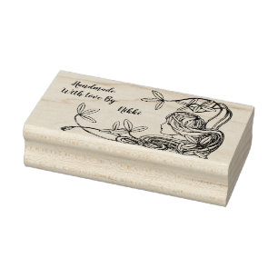 Handmade with love floral stamp