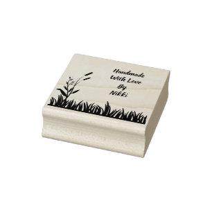 Handmade with love floral stamp