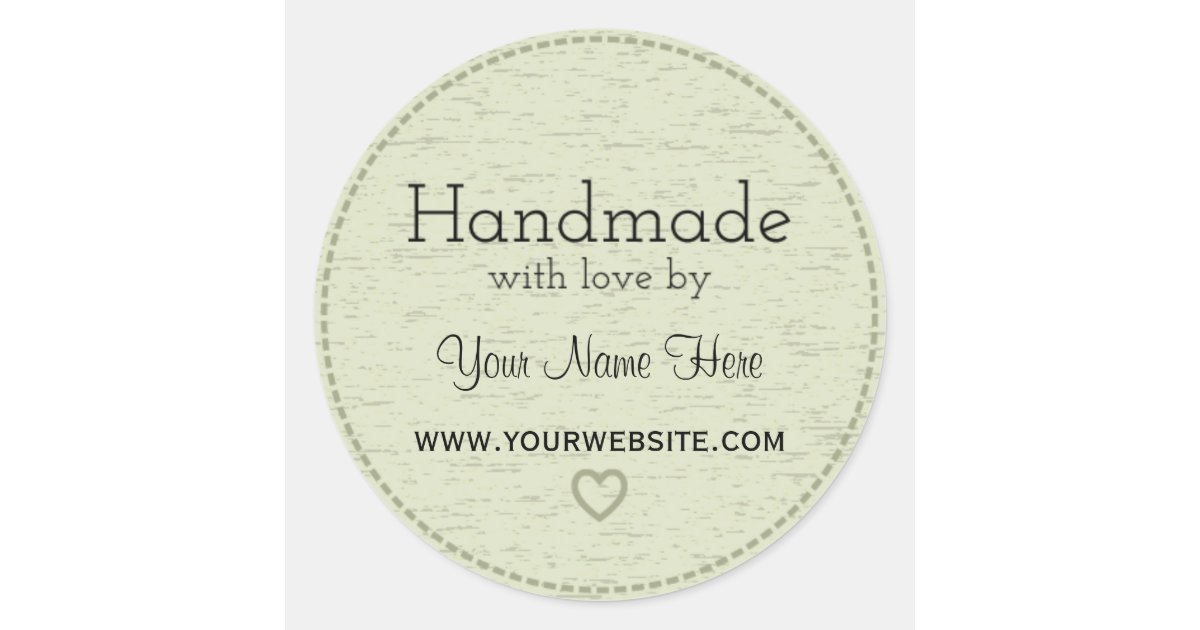 Handmade with Love | Handmade Business Stickers | Zazzle.co.uk