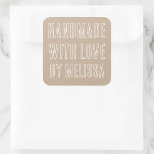 Handmade With Love Handwritten Script Sticker