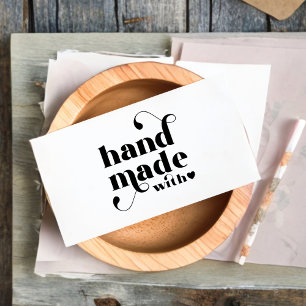 Handmade with Love Heart Custom Logo   Black  Business Card