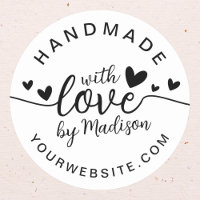 Handmade with Love Heart Name and URL