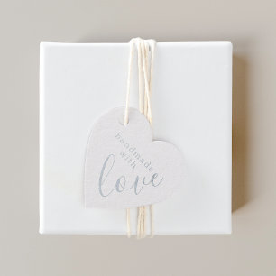 Handmade with Love Heart Shaped Favour Tags