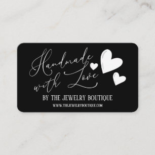 Handmade With Love Hearts Script Etsy Home Crafter Business Card