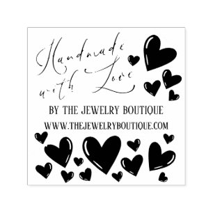 Handmade With Love Hearts Script Etsy Home Crafter Self-inking Stamp