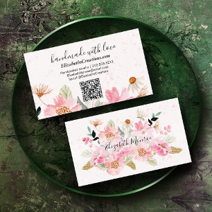 Handmade with Love Home Crafter QR Code Business Card