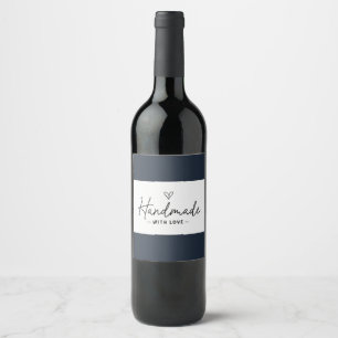 Handmade with Love Home made Custom Cooking Wine Label