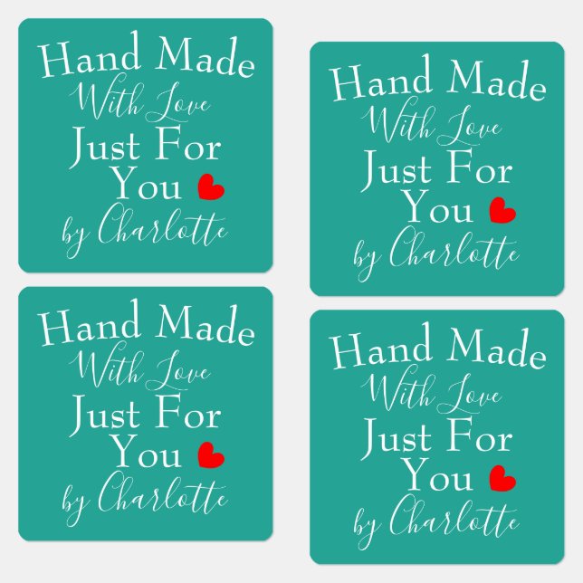 Handmade With Love Just For You Personalised Label (Group)