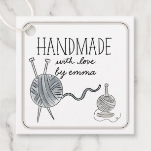 Handmade with Love Knitting Yarn Thank You Favour Tags
