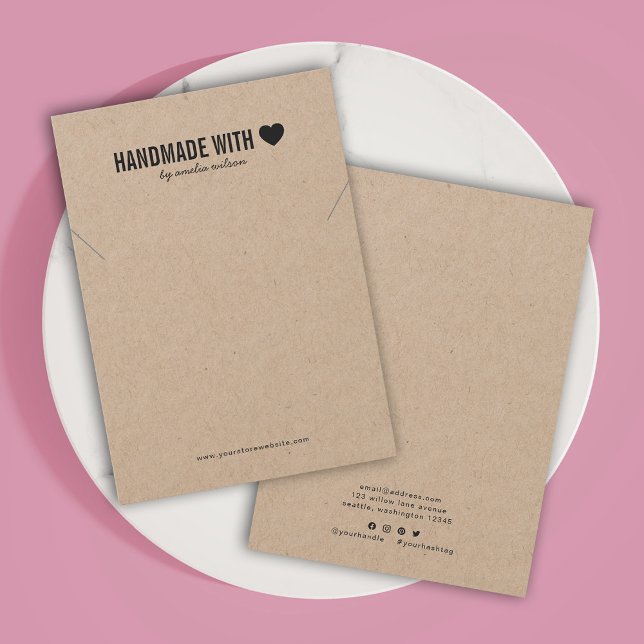 Handmade with Love Kraft Necklace Display Card (Creator Uploaded)