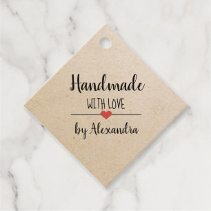 Handmade with love kraft script custom   favour tags