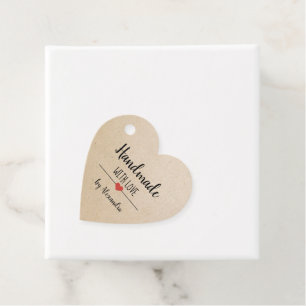 Handmade with love kraft script favour tags