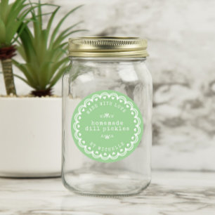 Handmade With Love Label Jar Green Canning Sticker