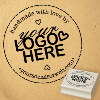 Handmade with Love Logo Rustic Rubber Stamp