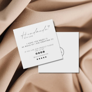 Handmade With Love Logo Small Business Socialmedia Square Business Card