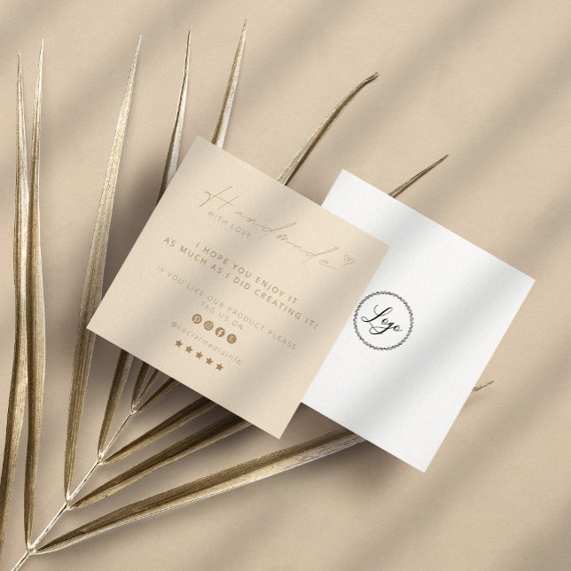 Handmade With Love Logo Small Business Socialmedia Square Business Card (Creator Uploaded)