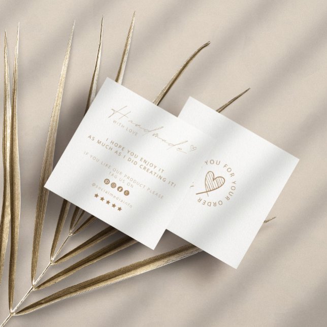 Handmade With Love Logo Small Business Socialmedia Square Business Card (Creator Uploaded)