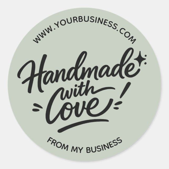 Handmade With Love Packaging Sticker (Front)