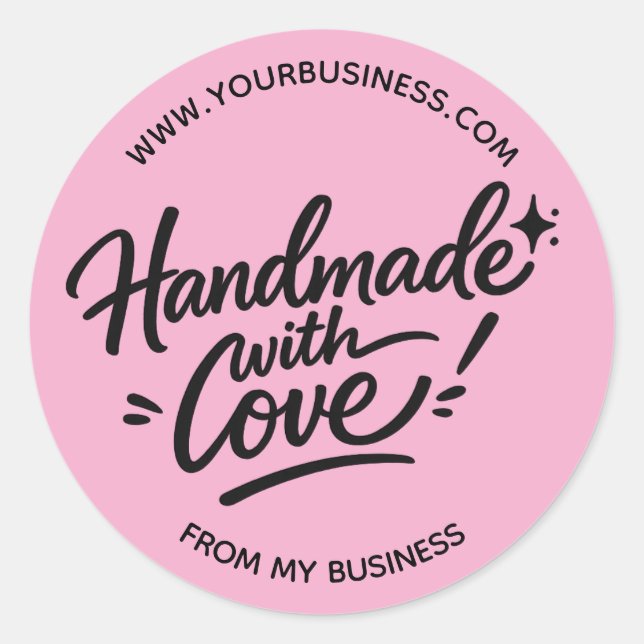 Handmade With Love Packaging Sticker (Front)