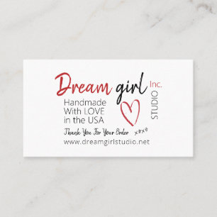 Handmade With Love Personalised Business Card